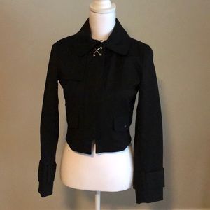 Etcetera black zip front jacket